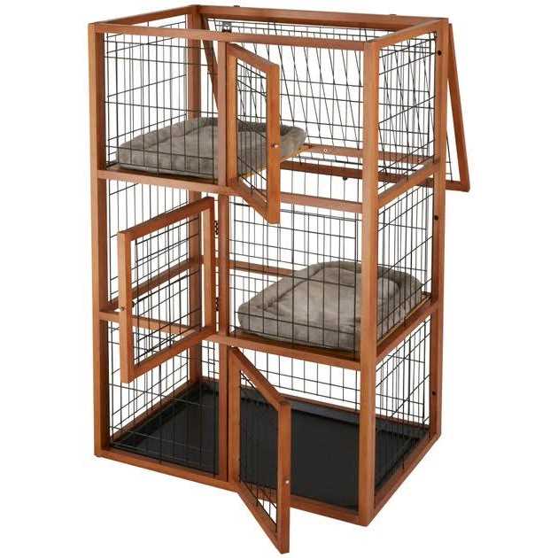 Collapsible Wood & Wire Cat Cage Playpen N793