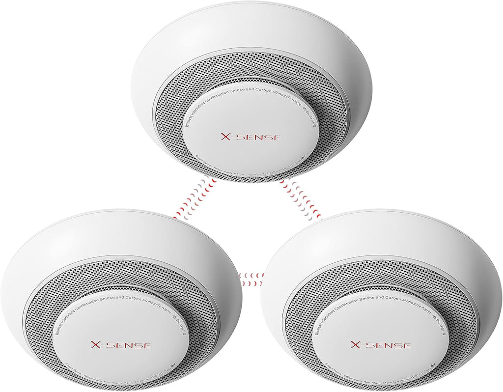 3-Pack Wireless Interconnected Smoke and Carbon Monoxide Detector Alarm I939235