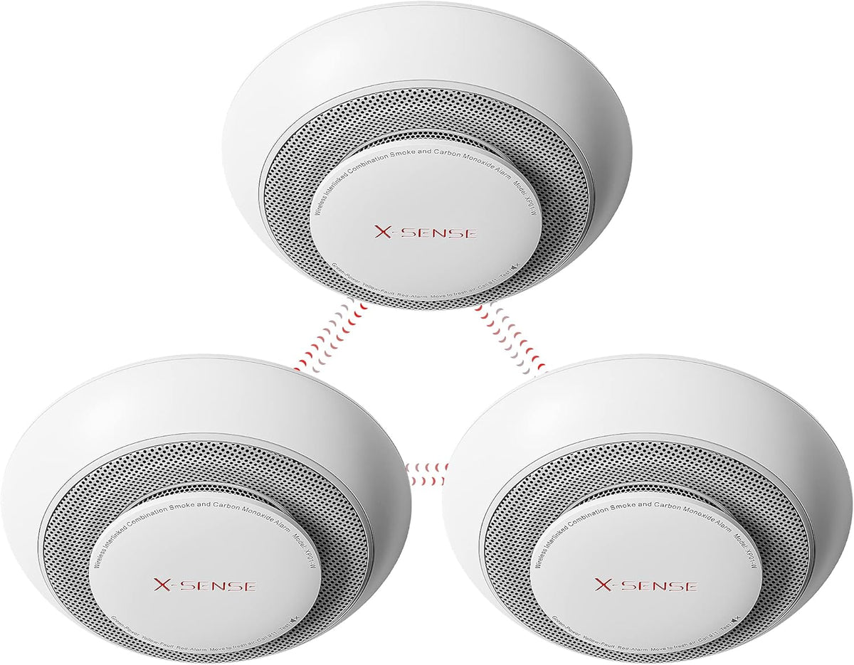 3-Pack Wireless Interconnected Smoke and Carbon Monoxide Detector Alarm I939235