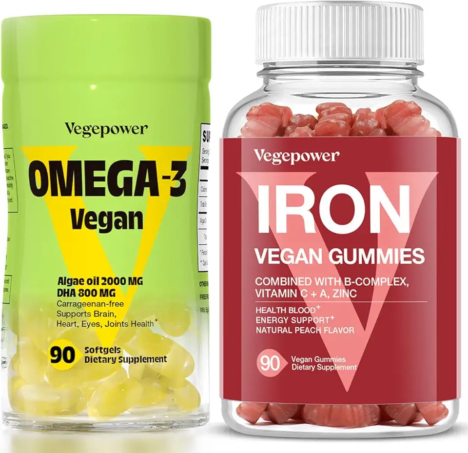 Vegan Iron Gummies + Vegan Omega-3 90 Count W707