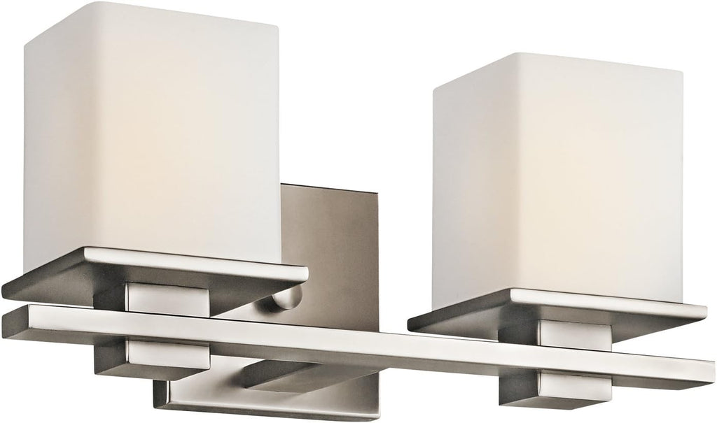 Chrome 1 Light Wall Sconce with Satin Etched Cased Opal Glass W3717