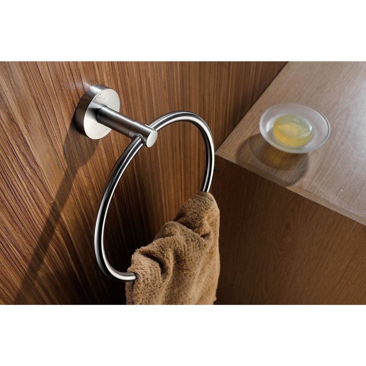 Brushed Nickel Towel Ring B8777