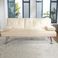 65" Upholstered Folding Futon Sofa Bed Convertible Couch W261597