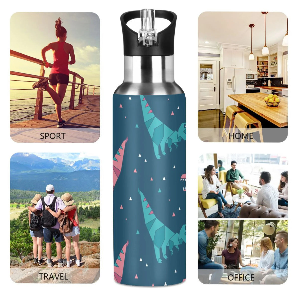 Stainless Steel Water Bottle with Straw Lid Vacuum Insulated 20 OZ L25370