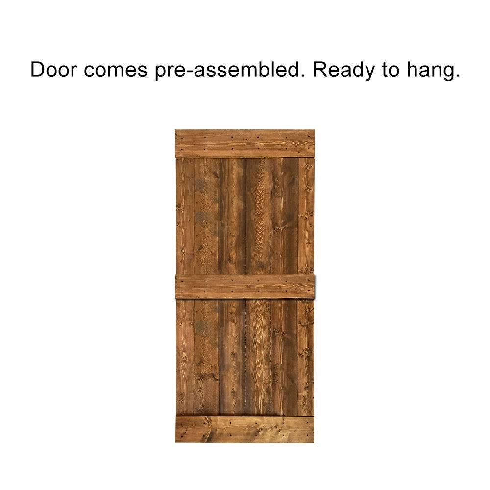 24 in. x 84 in. Stained Wood Interior Sliding Barn Door with Hardware Kit B994