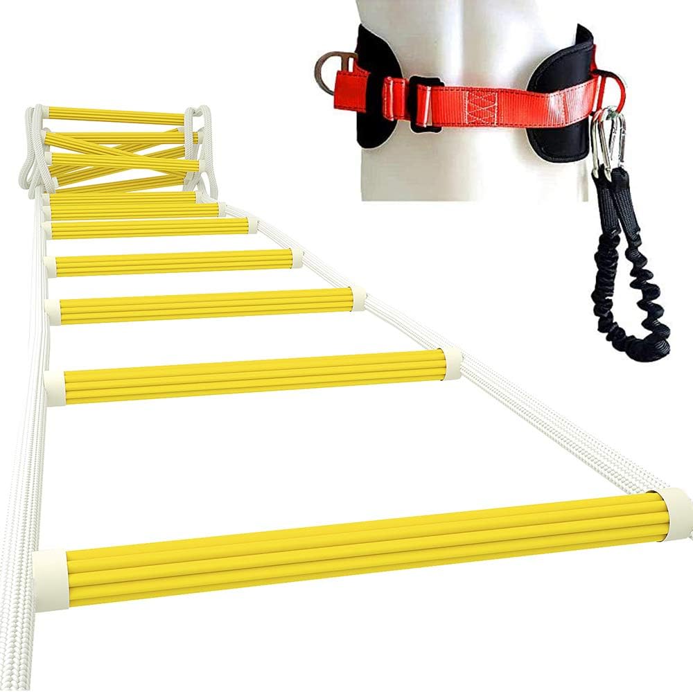 13ft Weather Resistant Fire Escape Ladder with Hooks R103109