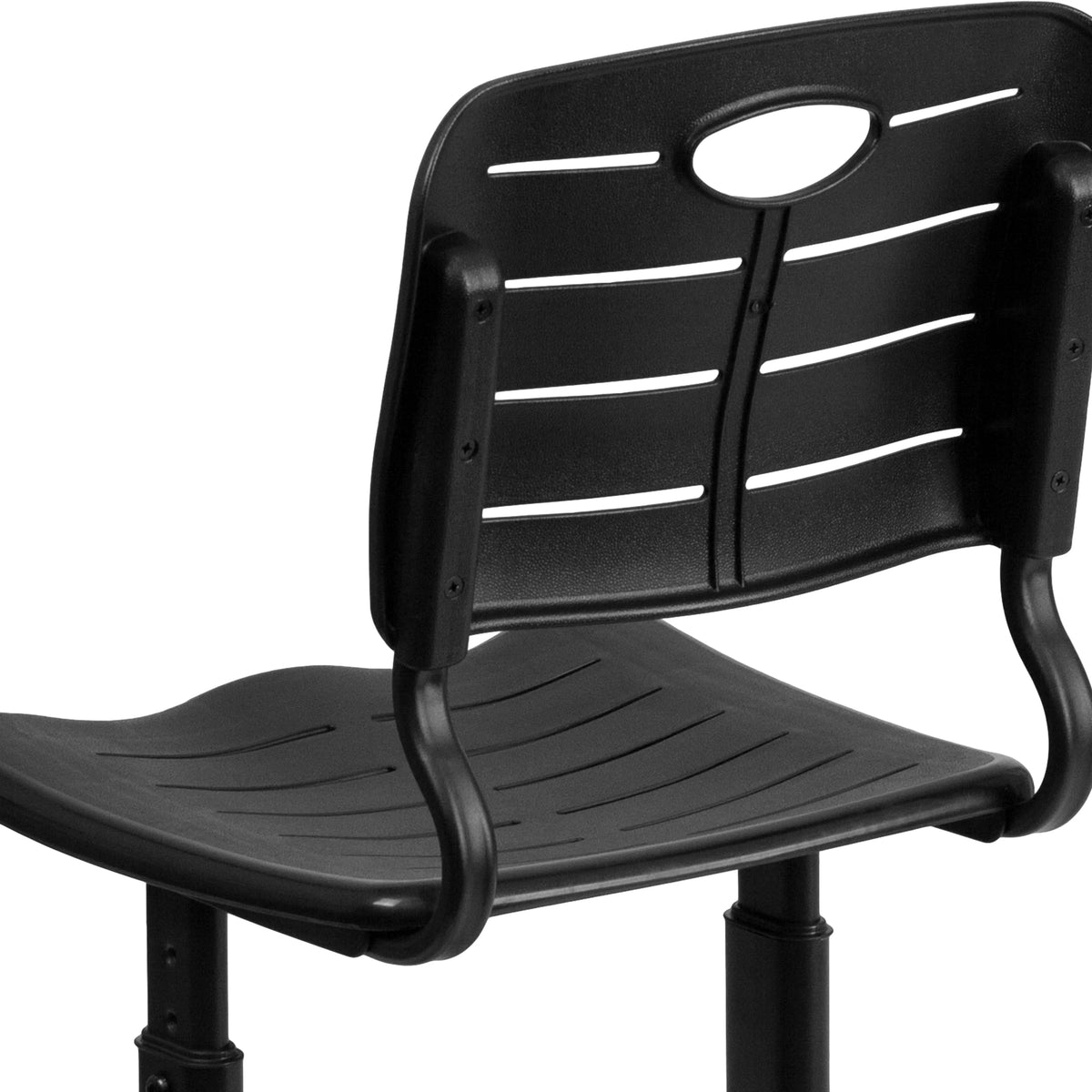 Adjustable Height Black Student Chair with Pedestal Frame V8366