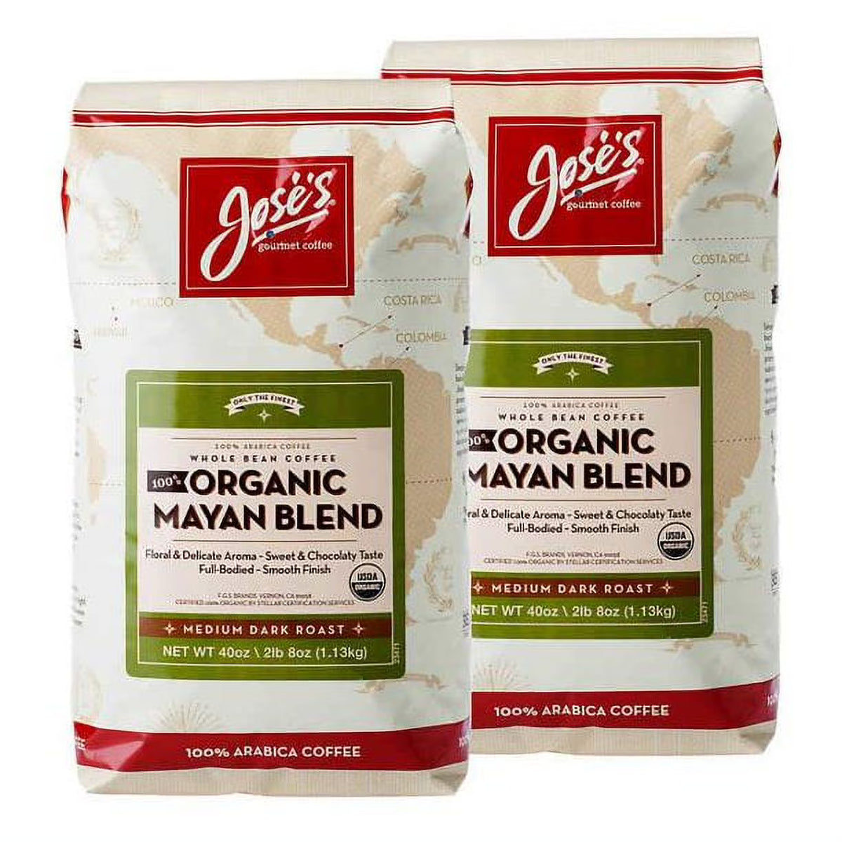 2 Packs Whole Bean Coffee 2lb 8 oz USDA Organic Arabica Coffee R94173