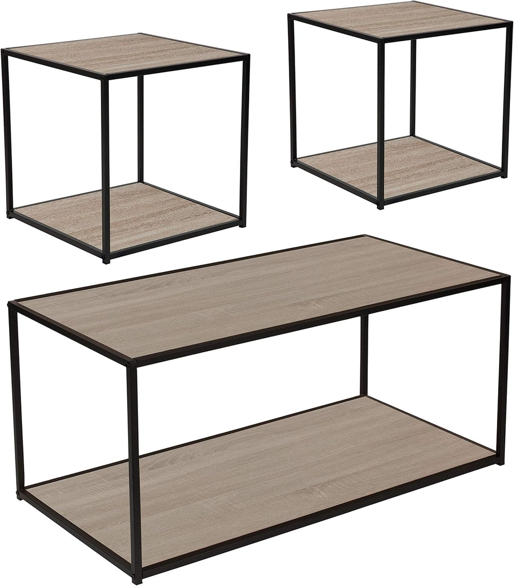 Nesting Tables with Black Metal Cantilever Base V87379