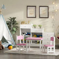 Pink 3 Piece Kids Play Table and Chair Set F46430