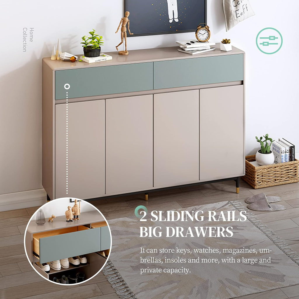 Shoe Storage Cabinet with 4 Doors and Adjustable Shelves K7631