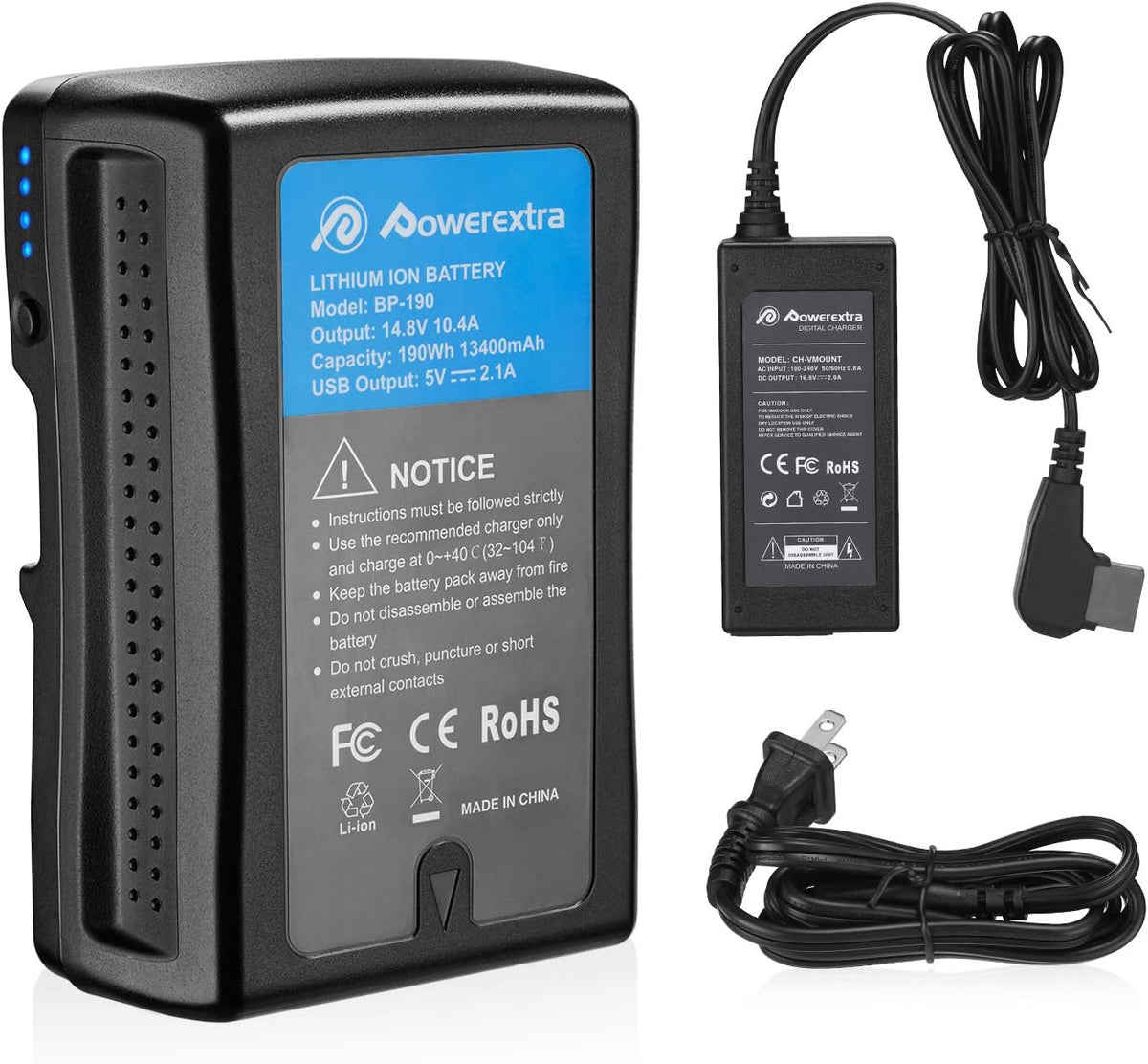 190Wh V Mount Battery with D-Tap Cable and Charger U782