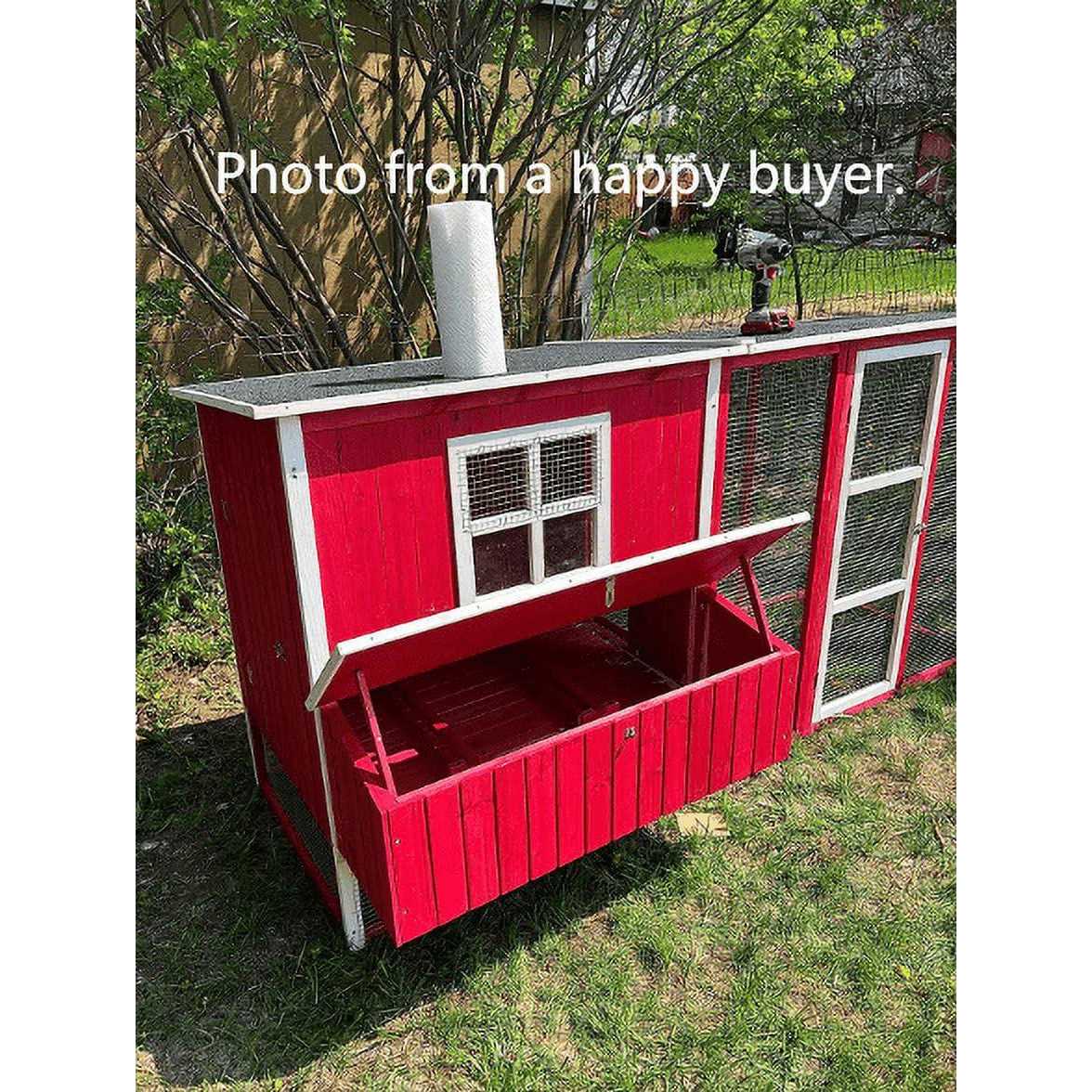 87 inch Wood Chicken Coop Hen House Run Nesting Box G42295