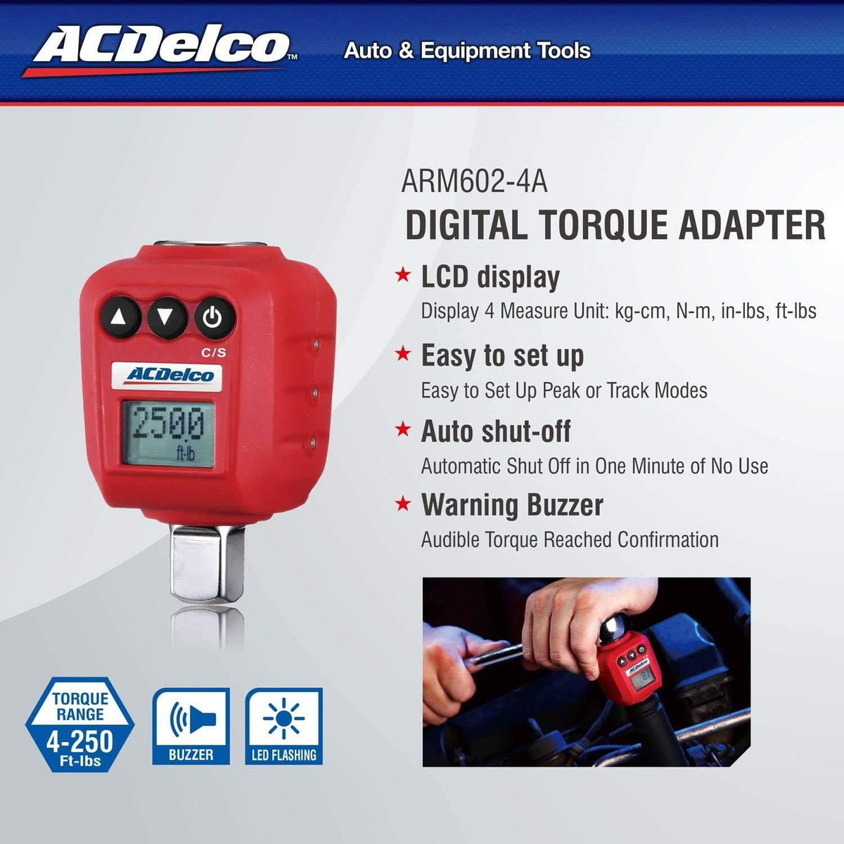 1/2” Heavy Duty Digital Torque Adapter with Buzzer and LED Flash F53132