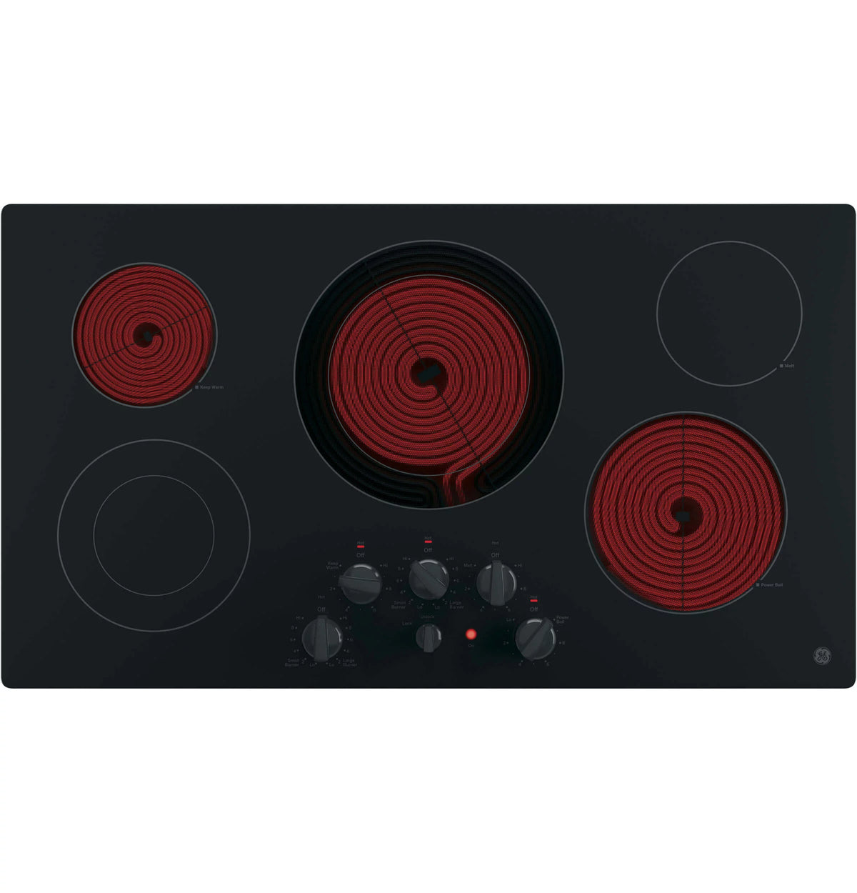 36" Built-In Electric Cooktop Black-on-Black V12048