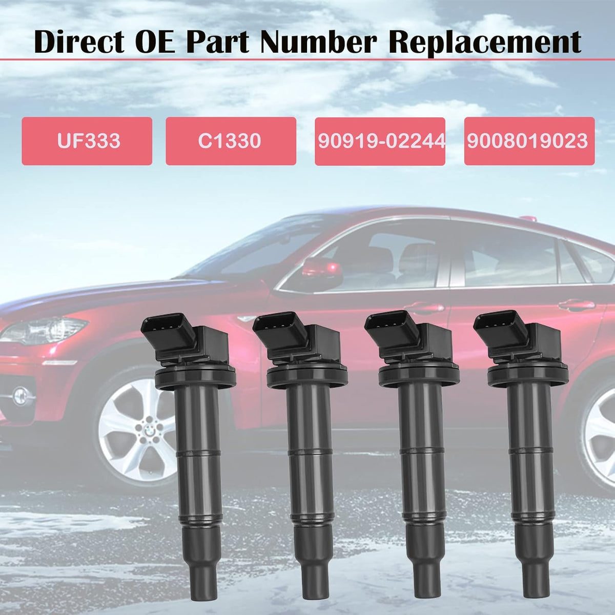 4PCS Ignition Coils for 2001-2012 2.0L 2.4L Toyota Camry Matrix RAV4 Solara Highlander Scion TC xB Lexus HS250h W120