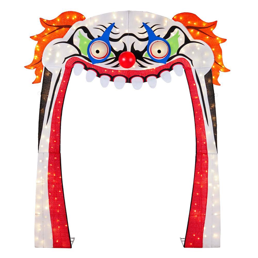 Warm White LED Scary Clown Arch Halloween Yard Decoration G638