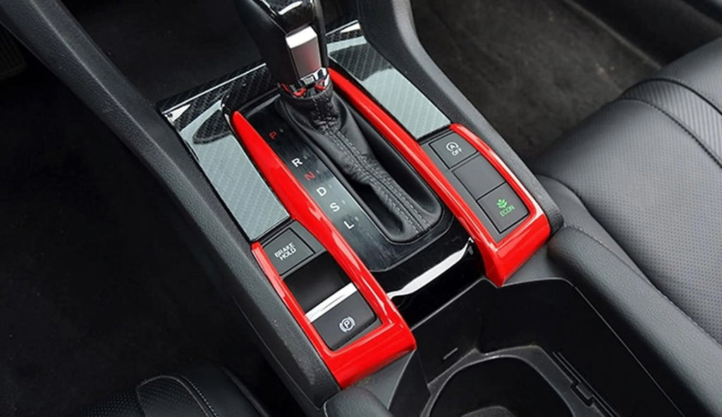 Interior Center Console Panel Gear Shift Button Frame Trim Kit Sporty Red R960294