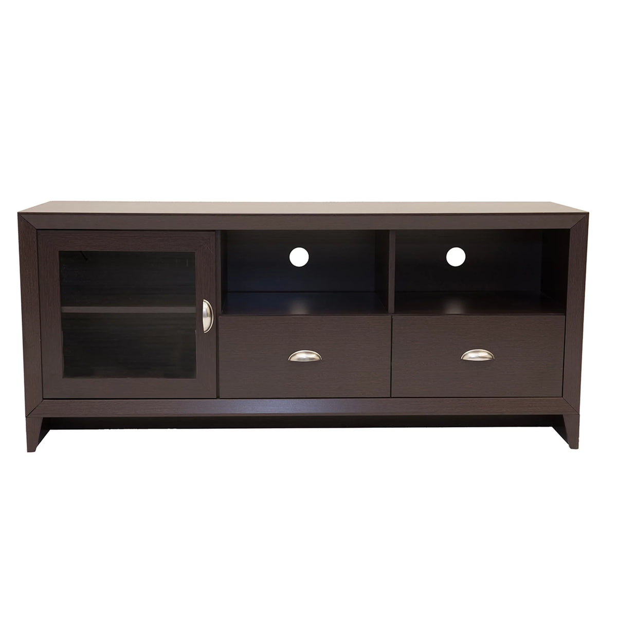 55" Modern TV Stand with Storage, Wenge Brown B99116