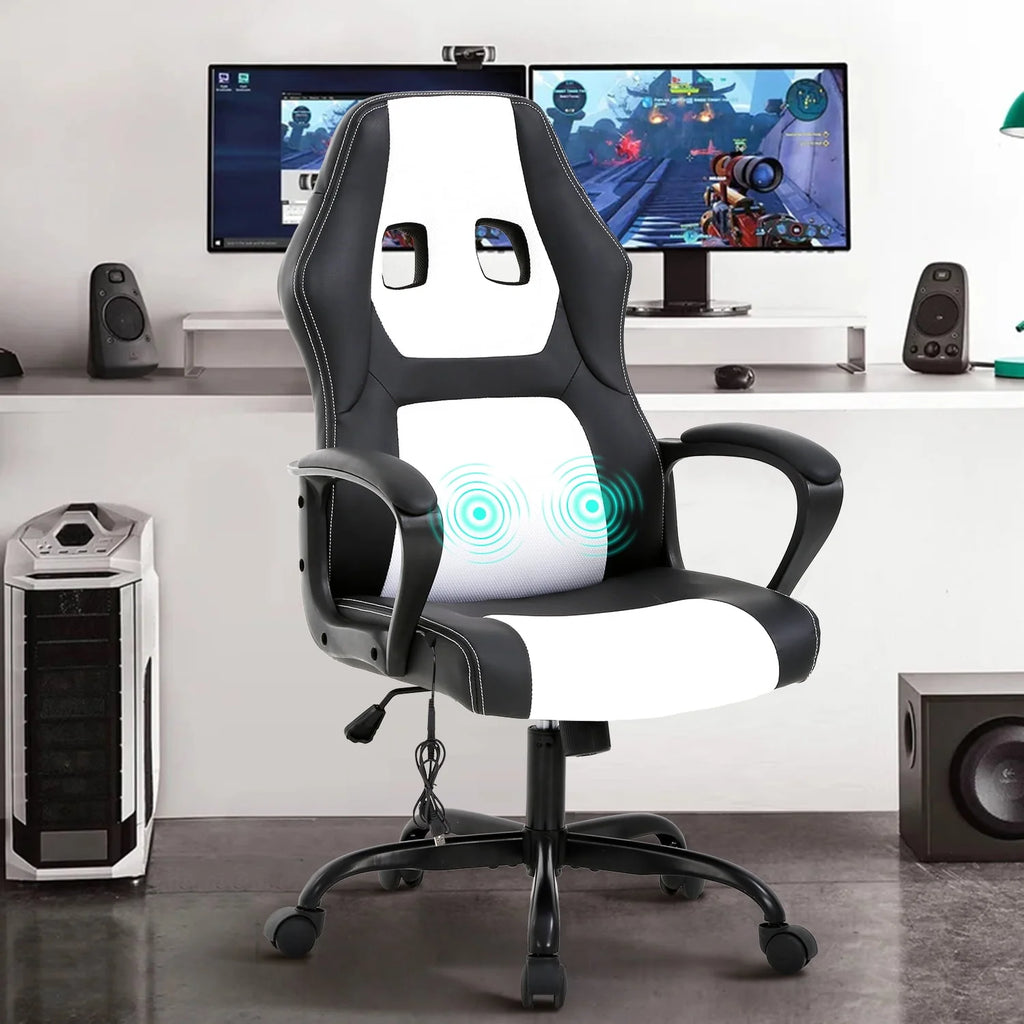 Black Adjustable PU Leather Gaming Chair H2642