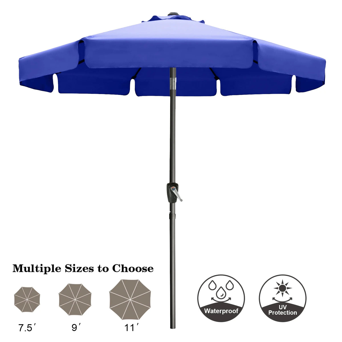 Blue Outdoor Market Patio Umbrella with Push Button Tilt N6892