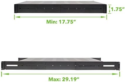 1U 19-Inch Fixed 4-Post Rack Mount Server Shelf Black Pack of 2 V926
