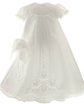 White Christening Gown with Pintucks & Lace K702443