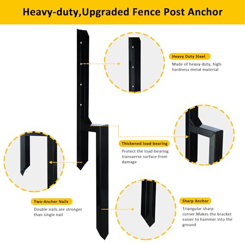 40 Inch Heavy Duty Steel Fence Post Repair Stakes, 2 Pack J332