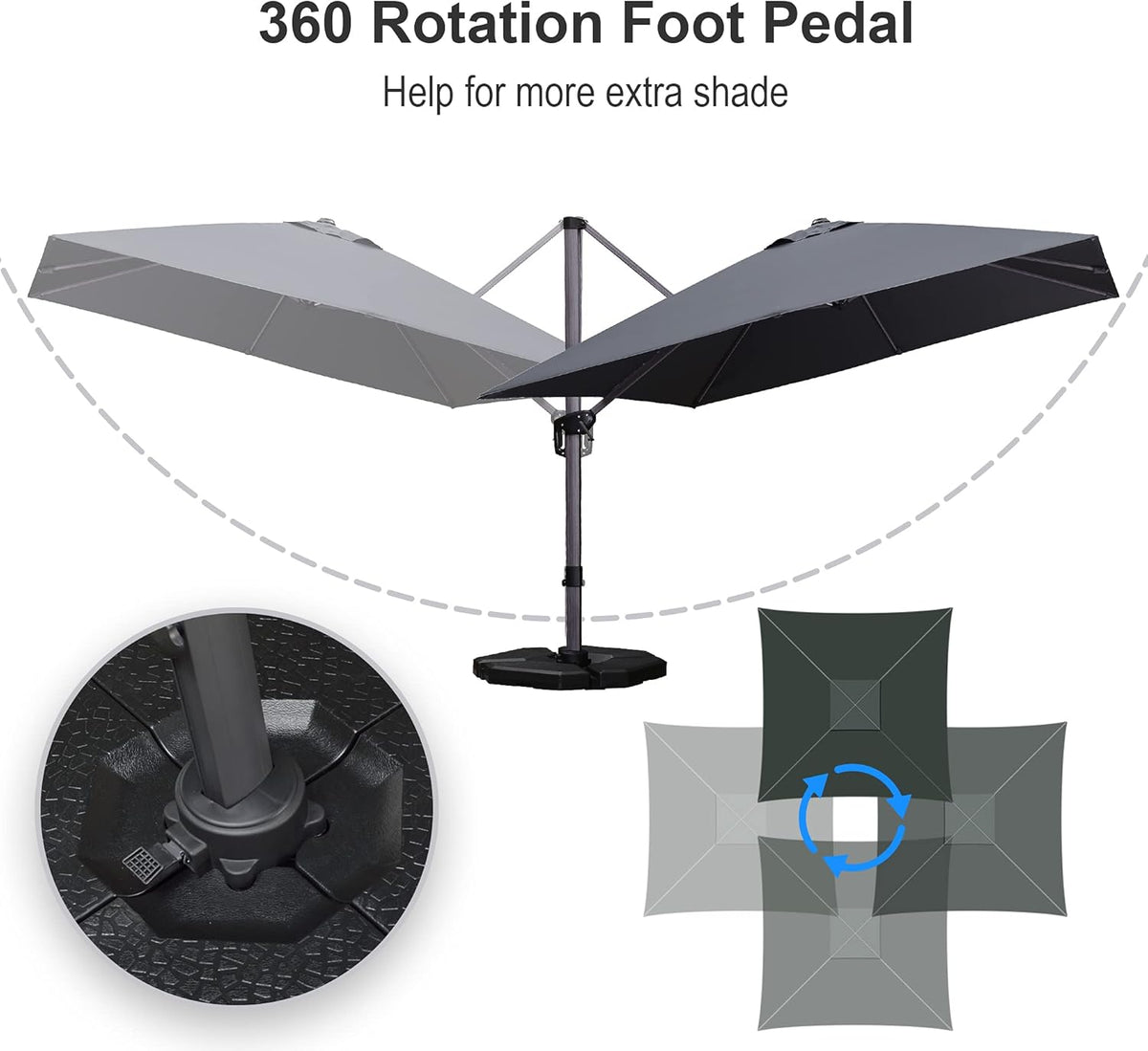 10 FT Square Wind Resistant Cantilever Patio Umbrella F44375