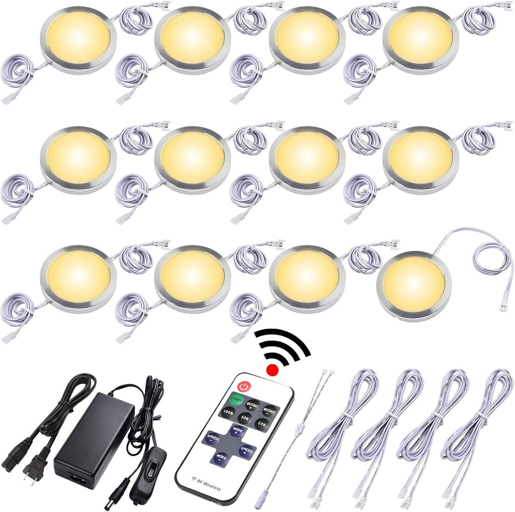 Dimmable Linkable Wired LED Puck Lights, 14 Lights Q128719