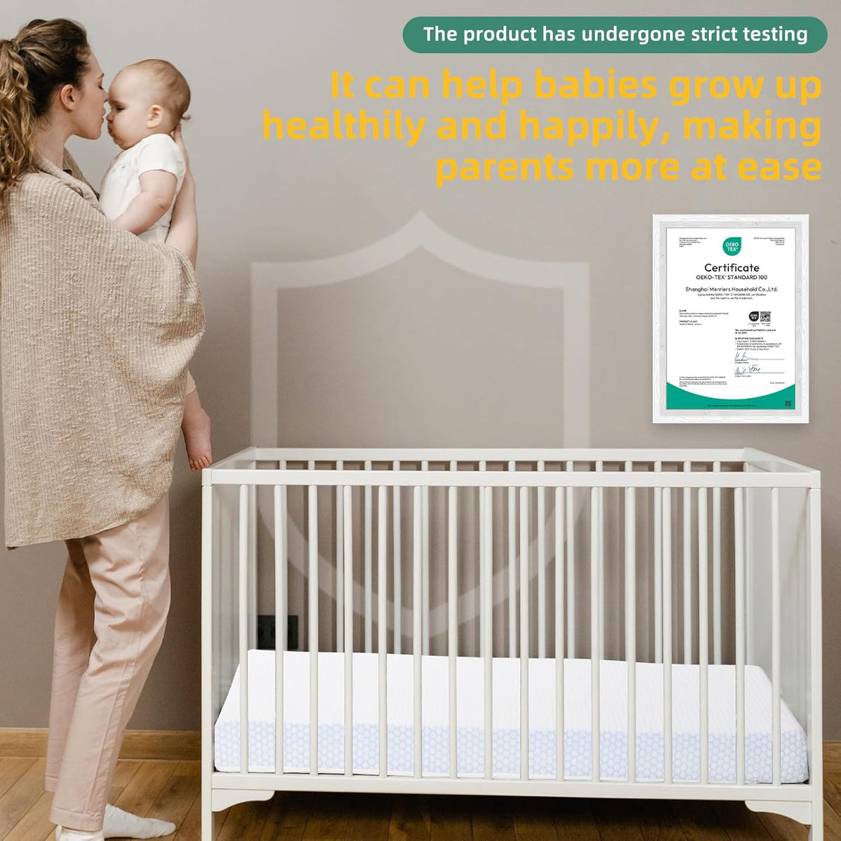 38"x26" Memory Foam Pack N Play Mattress Pad with Washable Removable Cover C7398