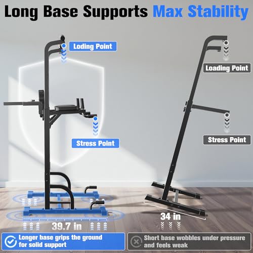 Pull Up Bar Dip Station Power Tower Multi-Function Home Gym Strength Training Fitness Equipment 450LBS J439
