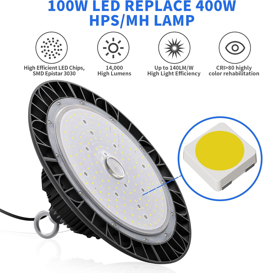 100W 14000 LM 5000K IP65 Waterproof LED High Bay Light I9352