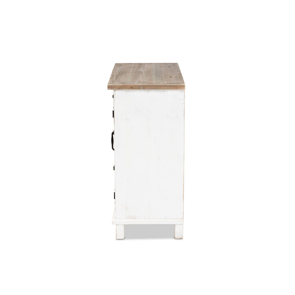 White Oak Brown 3-Drawer Wood Storage Cabinet S32388