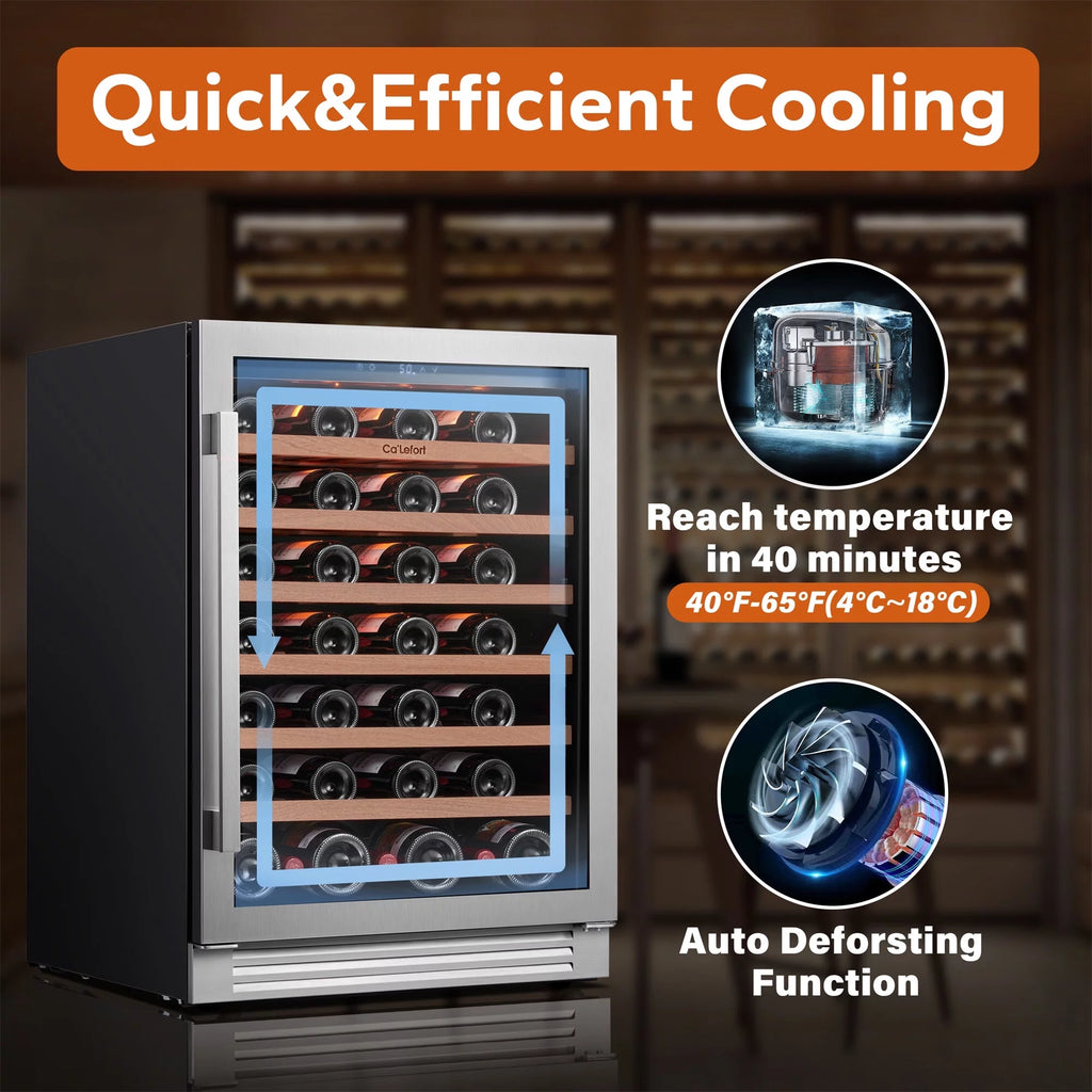 24 inch 54 Bottle Dual Zone Wine Cooler Refrigerator with Stainless Steel frame X423650