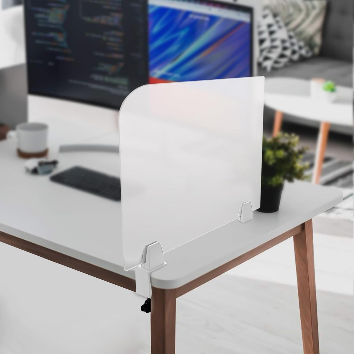 Frosted Acrylic Desk Privacy Panels, 17'' W x 18'' H Z2943