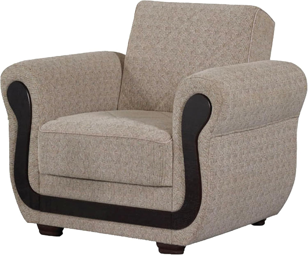 Beige Convertible Sleeper Chair with Storage H610