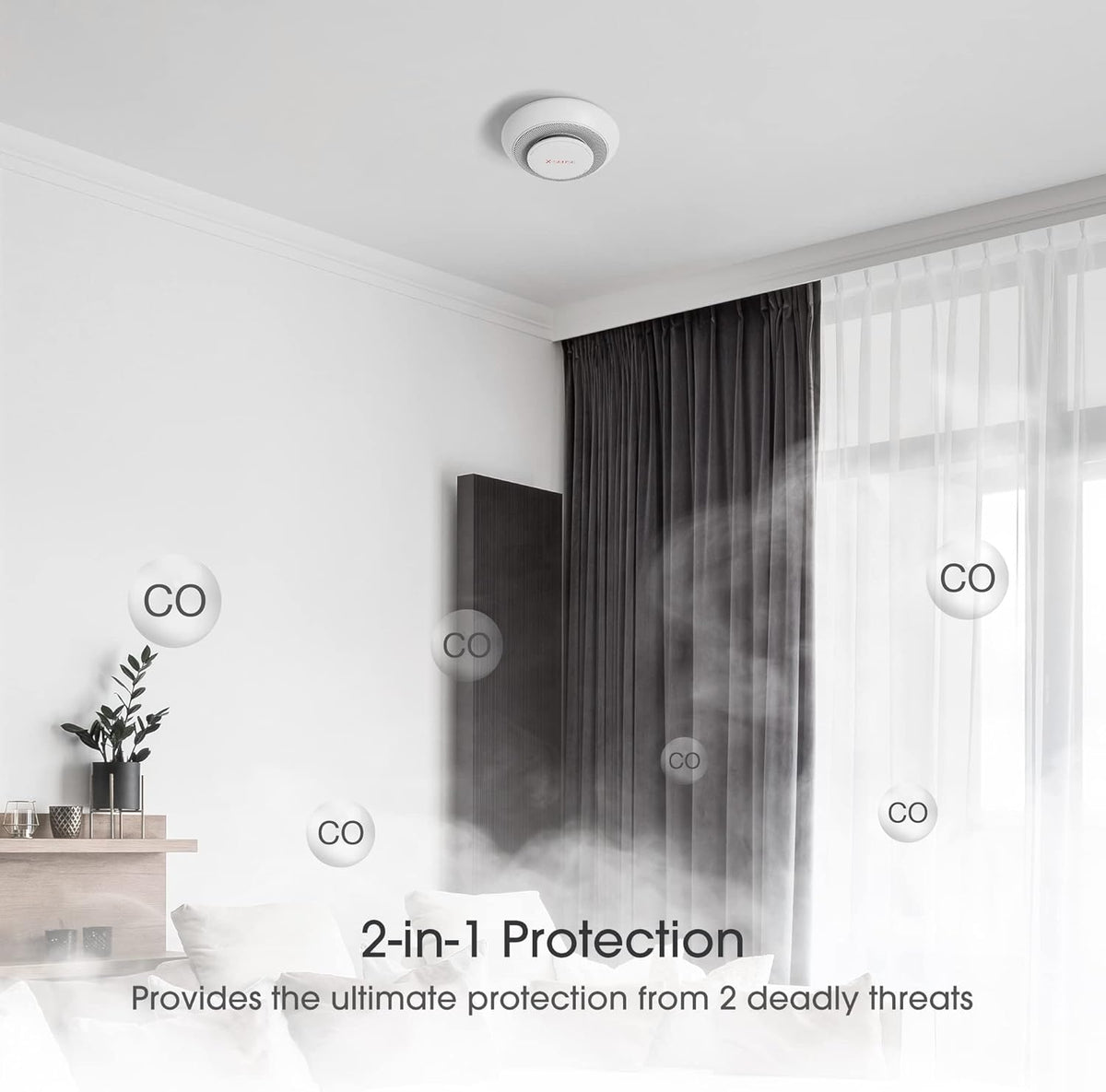 3-Pack Wireless Interconnected Smoke and Carbon Monoxide Detector Alarm I939235