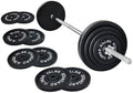 95 Lbs Cast Iron Standard Barbell Weight Set with Barbell Bar I8494