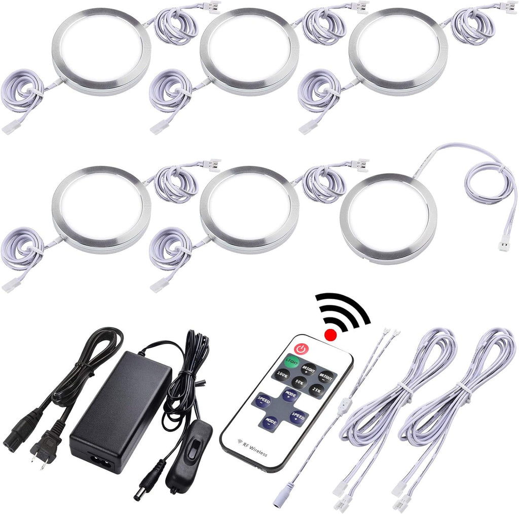 Dimmable Linkable Wired LED Puck Lights, 14 Lights Q128719