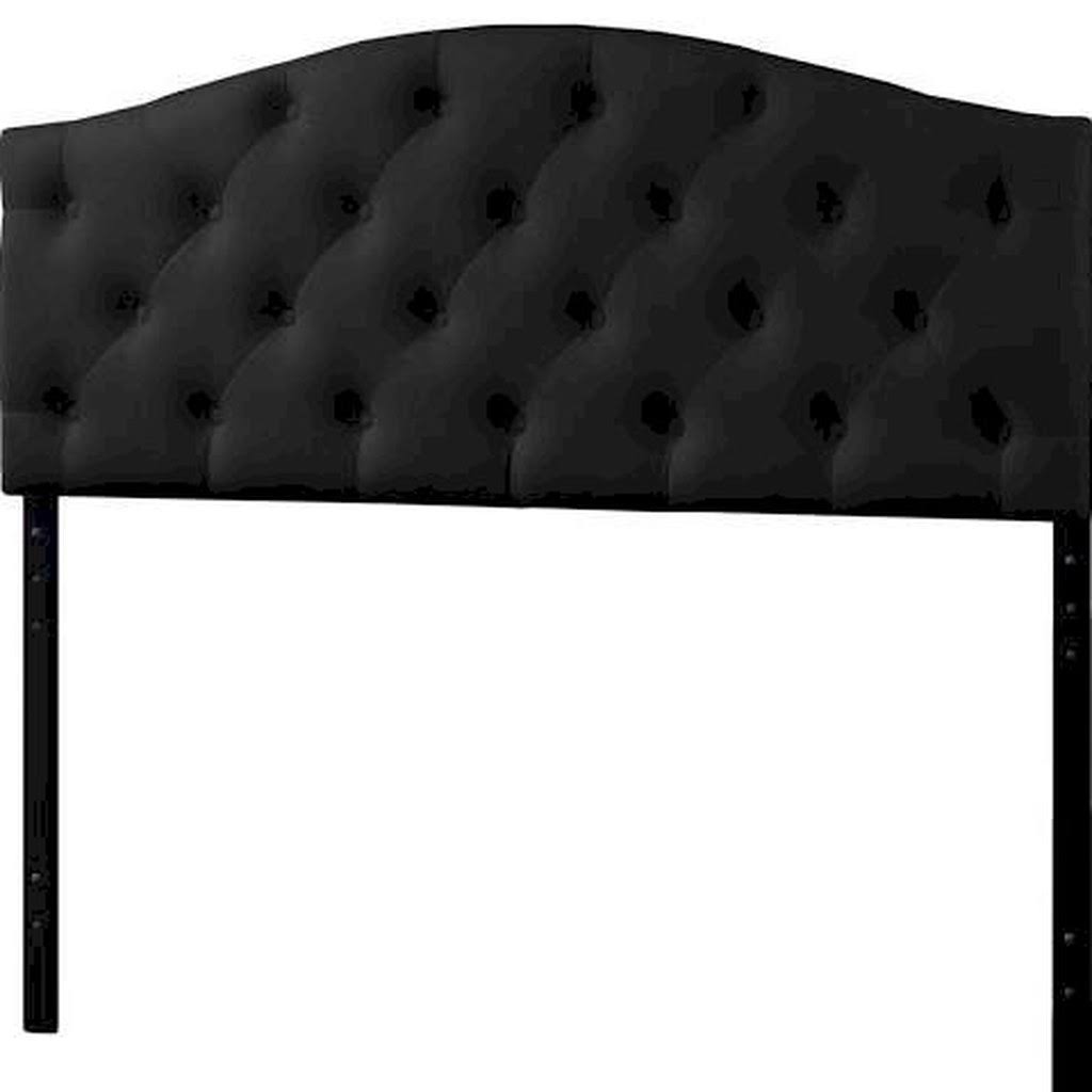 Full Size Black Faux Leather Upholstered Headboard V4070