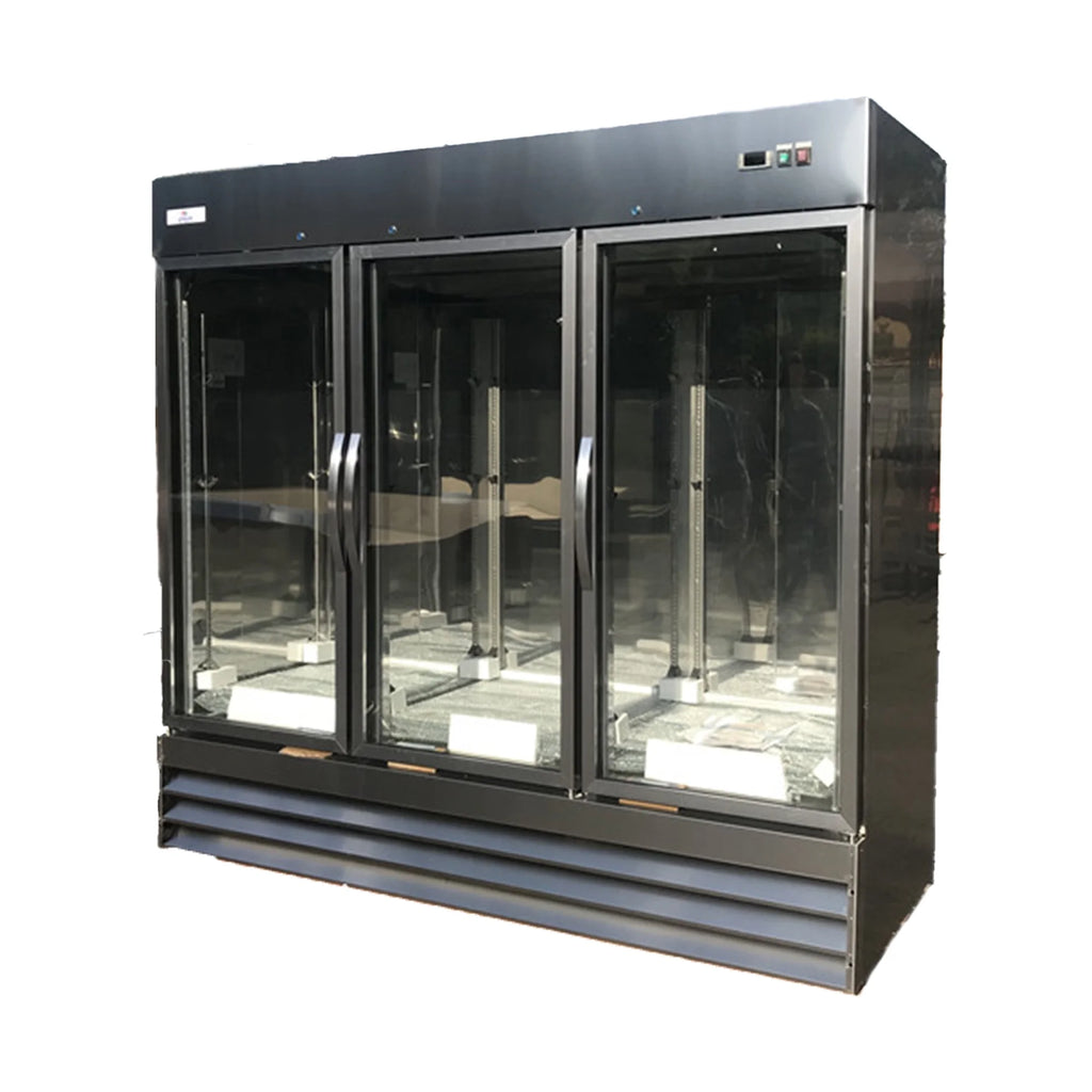 Three Glass Door Upright Reach-In Stainless Steel Commercial Refrigerator, 72 Cu. ft. X46508