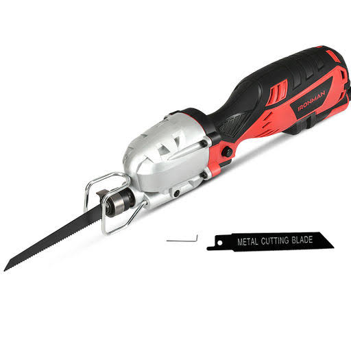 Electric Mini Reciprocating Saw Handheld Wood & Metal Cutting Tool Kit with 2 Blades O913