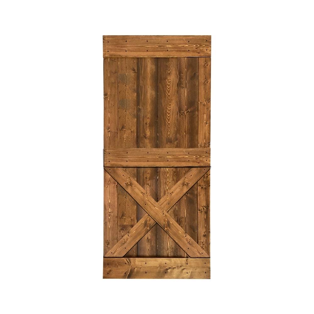 Ocean Blue Stained Pine Wood Interior Sliding Barn Door Slab G175574