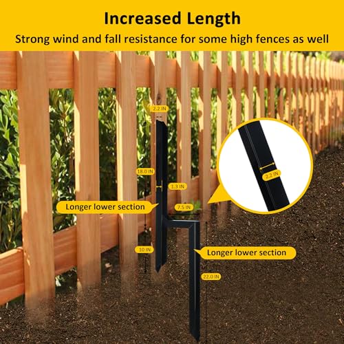 40 Inch Heavy Duty Steel Fence Post Repair Stakes, 2 Pack J332