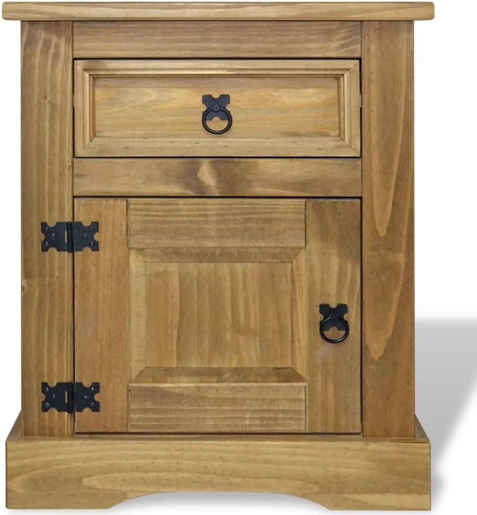 Mexican Pine Bedside Cabinet 20.9"x15.4"x26.4" Z7737