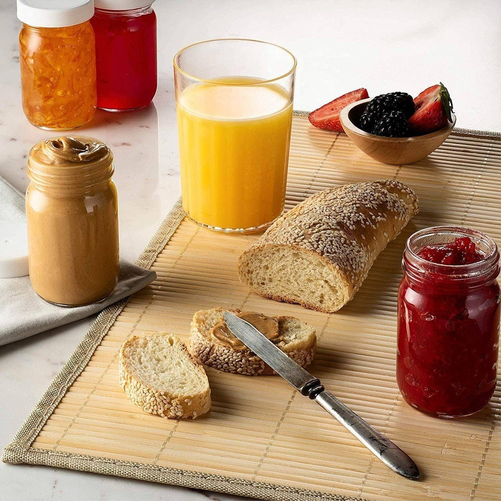 4 Ounce Mini Glass Mason Jars with Plastic Airtight Lid, 24 Pack U470025