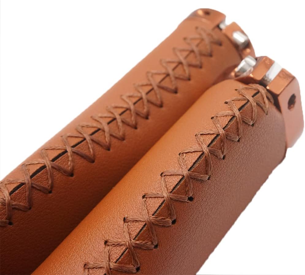 Brown PVC Microfiber Leather Ergonomic Bike Handle Grips W2516