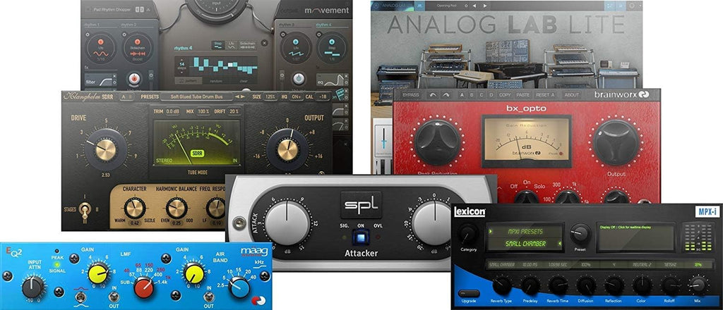 Audio Interface with Studio Monitors and Instrument Cable H377333