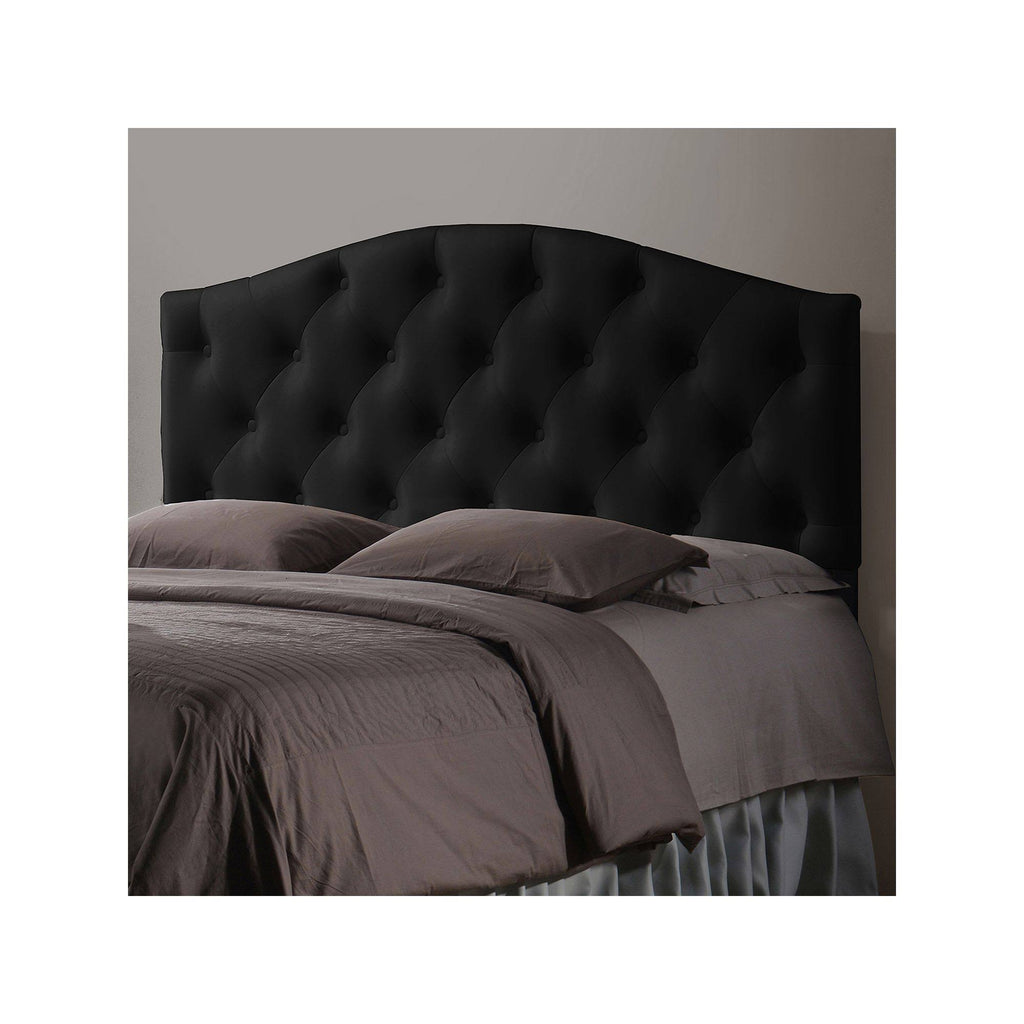 Full Size Black Faux Leather Upholstered Headboard V4070